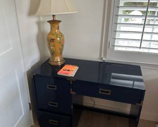 Small desk, oriental style lamp
