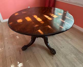 Circular wood table