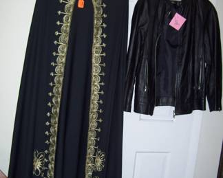 womens new embroidered dress cape -new  leather jacket 