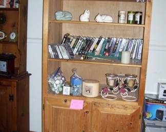 large hutch cabinet - cd's - dvd's - vhs - candles etc