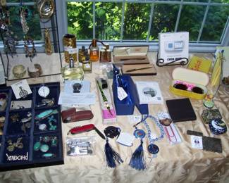 vtg perfumes - brighton sunglasses - murano ink well pens - etc