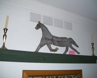 antique metal horse weathervane