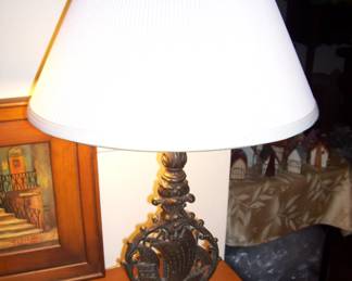 antique spanish cast iron galleon ship lamp