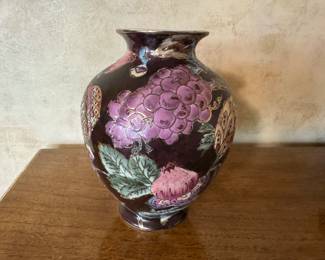 Vintage Japanese Cloisonne Vase with floral motifs.