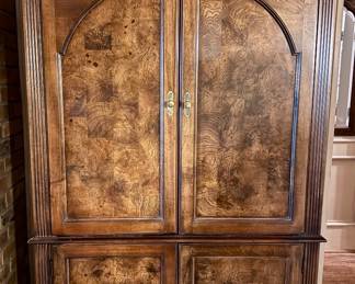Hekman Burl Armoire. Brass hardware.