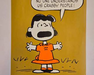 1960s Springbok Peanuts Day Glo Posters Snoopy Linus & Charlie Brown