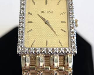 1991 BULOVA 14K Gold  & Diamond Quartz Wristwatch