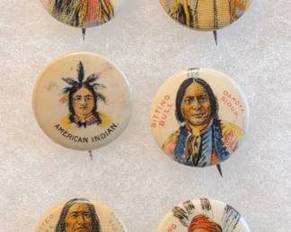 1898 Indian Chiefs Celluloid Pin Back Buttons