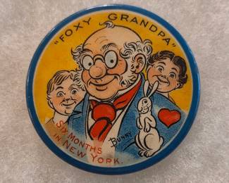 1902 Foxy Grandpa Comic Theatre Pin Back Button