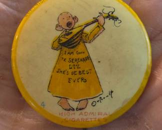 1896 Yellow Kid #4 Cigarette Advertising Pin Back