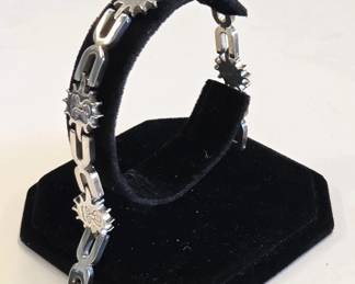 Vintage Mexican sterling silver sun face bracelet.