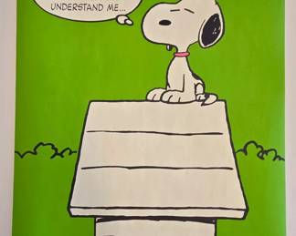 1960s Springbok Peanuts Day Glo Posters Snoopy Linus & Charlie Brown