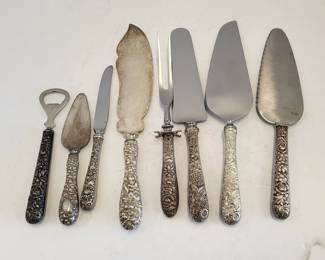 69 Pc Set Kirk Repousse Sterling Silver Flatware and many other serving pieces