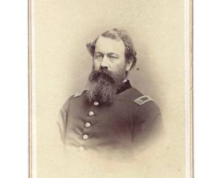 This is one of a collection of 31 Civil War CDV (Carte de Visite) photographs in this auction that belonged to Edward Bunt Moore, who served in the 54th Regiment of the Ohio Volunteer Infantry, a Zouave unit created in October, 1861. Moore was mustered into the Regiment on October 15, 1861 and served until January 4, 1865 with the ranks of Sergeant, 1st Sergeant, 1st Lieutenant and Captain. The Regiment fought at the battles of Shiloh and Vicksburg and served under General Sherman for nearly the entire Civil War, including his "March to the Sea". and the Battle of Atlanta.