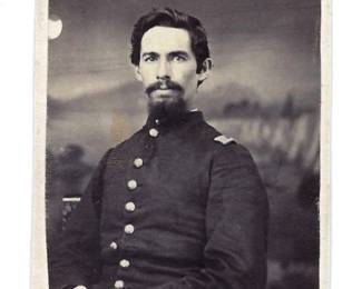 This is one of a collection of 31 Civil War CDV (Carte de Visite) photographs in this auction that belonged to Edward Bunt Moore, who served in the 54th Regiment of the Ohio Volunteer Infantry, a Zouave unit created in October, 1861. Moore was mustered into the Regiment on October 15, 1861 and served until January 4, 1865 with the ranks of Sergeant, 1st Sergeant, 1st Lieutenant and Captain. The Regiment fought at the battles of Shiloh and Vicksburg and served under General Sherman for nearly the entire Civil War, including his "March to the Sea". and the Battle of Atlanta.