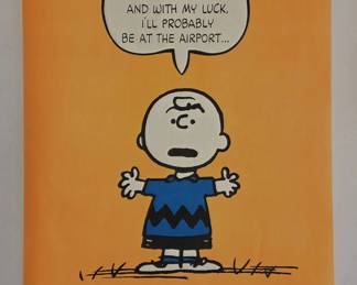 1960s Springbok Peanuts Day Glo Posters Snoopy Linus & Charlie Brown