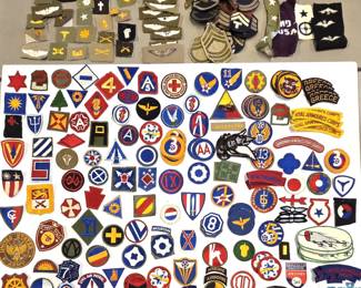 Huge collection of World War 2 military patches and insignia.