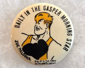 Rare 1940s Joe Palooka Casper Star Pin Back Button