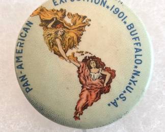 1901 Pan American Exposition Celluloid Pin Back Button