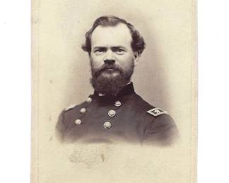This is one of a collection of 31 Civil War CDV (Carte de Visite) photographs in this auction that belonged to Edward Bunt Moore, who served in the 54th Regiment of the Ohio Volunteer Infantry, a Zouave unit created in October, 1861. Moore was mustered into the Regiment on October 15, 1861 and served until January 4, 1865 with the ranks of Sergeant, 1st Sergeant, 1st Lieutenant and Captain. The Regiment fought at the battles of Shiloh and Vicksburg and served under General Sherman for nearly the entire Civil War, including his "March to the Sea". and the Battle of Atlanta.