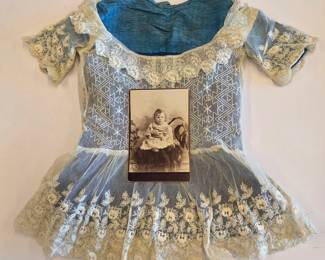 Vintage clothing. Flapper dresses, haute couture, childrens clothing, ostrich plume boa & fans