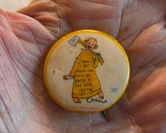 1896 Yellow Kid 38 Cigarette Advertising Pin Back