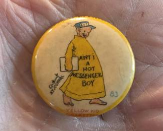 1896 Yellow Kid 83 Cigarette Advertising Pin Back