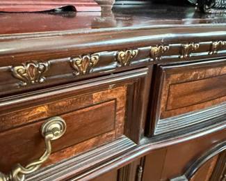Ornate Dark Wood Dresser with Mirror  Deryn Park Collection second image