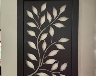 Laser Cut Metal Wall Panel with Leaf Motif