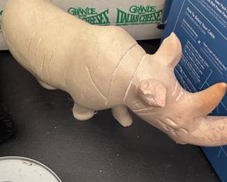 Carved Soapstone Rhinoceros Figurine