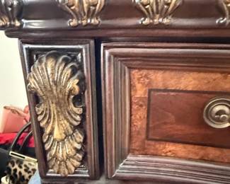 Steve Silver Monte Carlo Dark Wood Dresser with Gold Accents second image