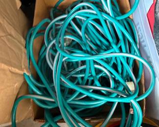 Turquoise and White Garden Hose
