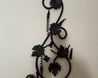Wrought Iron Grapevine and Leaf Wall Art with Coiled Springs