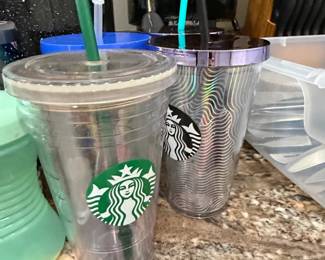 Starbucks Tumblers with Lids and Straws  Clear and Holographic Waves
