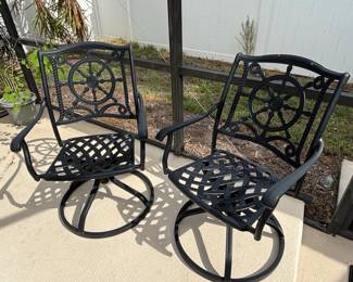 Homestyles Sanibel Cast Aluminum Swivel Rocker Patio Chairs