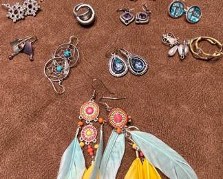 Bohemian Feather and Dream Catcher Earrings Collection
