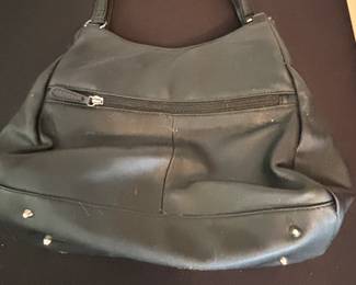 Womens Black Leather Shoulder Bag