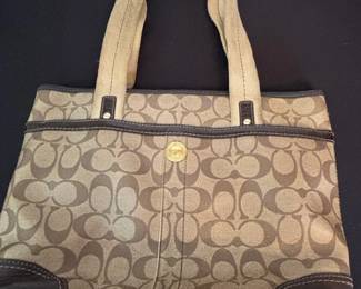 Coach Heritage Signature Stripe Tote Bag