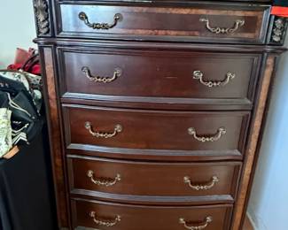 Steve Silver Monte Carlo Dark Wood Dresser with Gold Accents