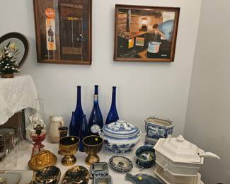Brushed Black & Gold Stangl & Asian Pots and More