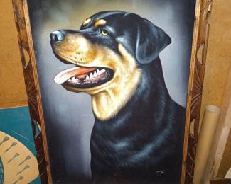 Velvet Painting Rottweiler Dog