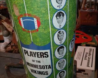 1960s NFL Minnesota Vikings Metal Trash Can
