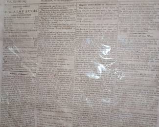 Western Sentinel Antique Newspaper