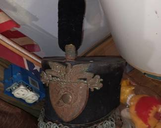 USMA West Point Shako Hat (Corrosion on chain and a good bit of wear)