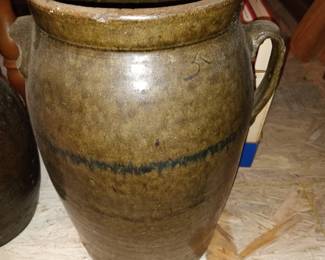 Catawba Valley Pottery Churn with Cobalt Blue Decorated
