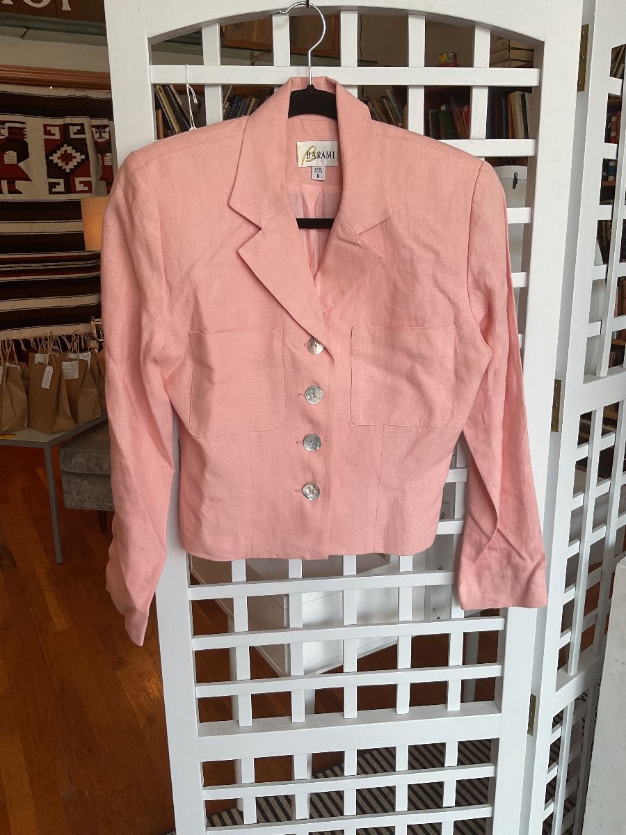 Barami made in USA pink linen blazer 