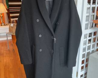 Sonia Rykiel designer wool blend shawl collar coat