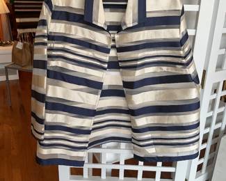 Lafayette 148 sheer striped dress jacket medium