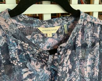 Rebecca Taylor silk floral print sleeveless blouse
