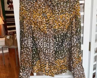 Magaschoni silk abstract polka dot dress shirt